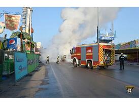 Brand einer Kehrmaschine (Foto: Feuerwehr München) Brand einer Kehrmaschine (Foto: Feuerwehr München)